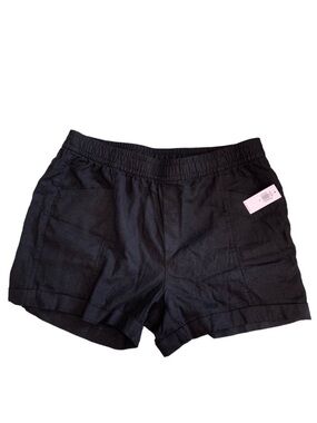NWT Old Navy Black Linen Blend High Waist Women’s Shorts size Medium